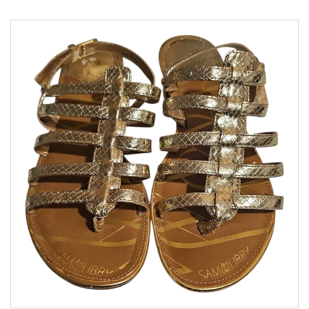 Sam Libby Gold Strappy Sandals​